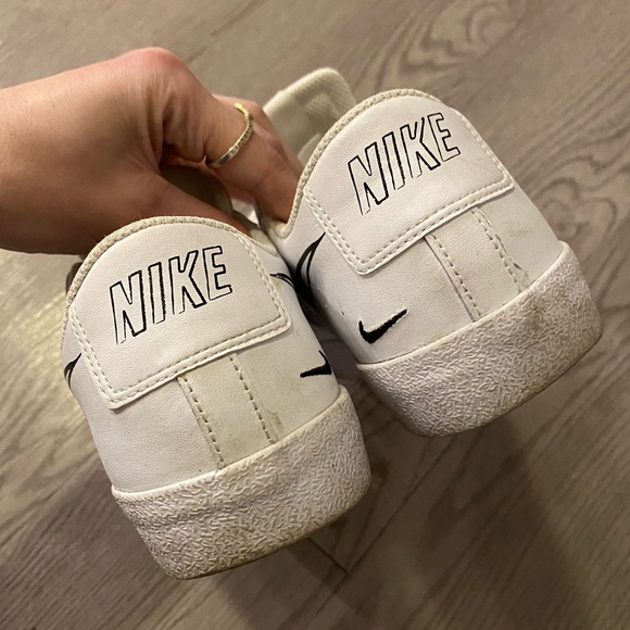 Men's Nike Blazer Low '77 Sketch White & Black Streetwear Sneakers - Picture 6 of 10